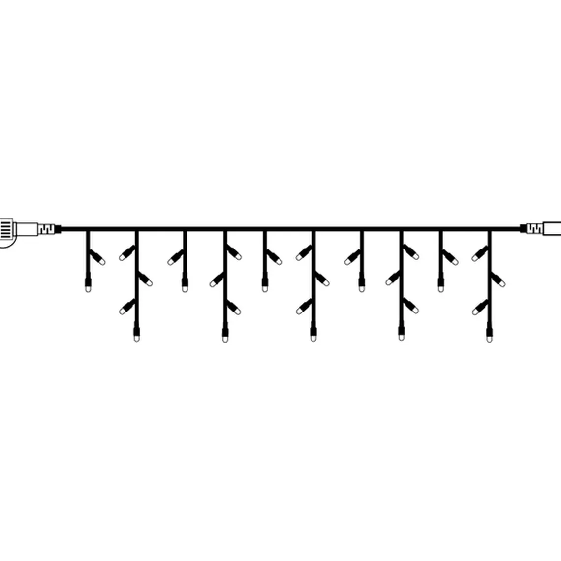 System led istappslynge 3 meter 50 lys varmhvit - Svart