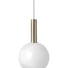 Taklampe Collect Opal Sphere-High Socket - Messing