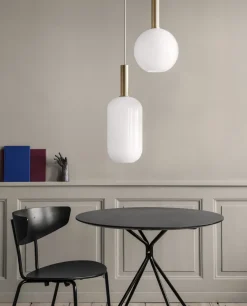 Taklampe Collect Opal Sphere-High Socket - Messing