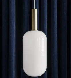 Taklampe Collect Opal Tall-Low socket Messing