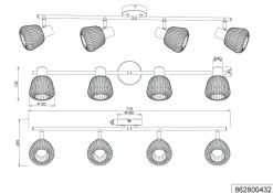 Tarifa taklampe 4-lys