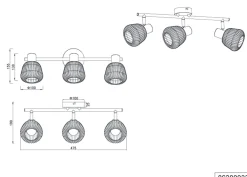 Tarifa taklampe 3-lys