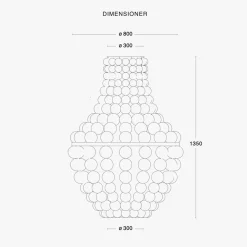 The Crown lysekrone 135 cm - Håndblåst glass