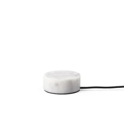 Trip oppladbar bordlampe - Hvit marmor/Hvit skjerm