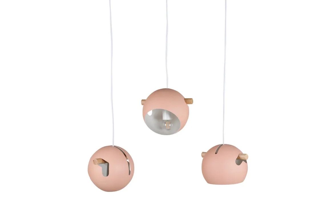Tubbie takpendel 3 lys - Dusty Pink