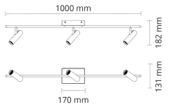 Tube Micro Track taklampe 18W 2000-2800K dim to warm