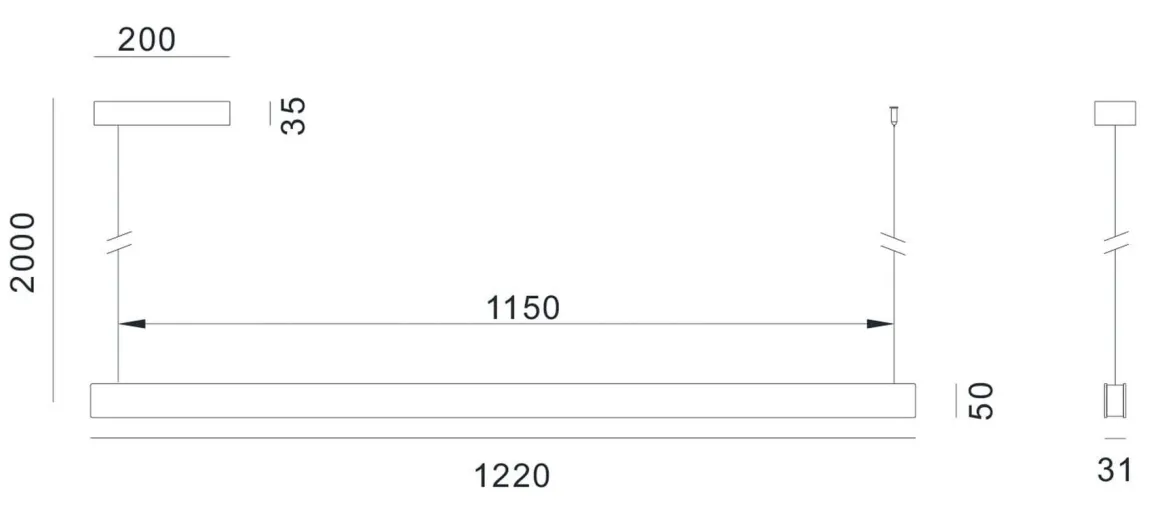 Valentina takpendel 122 cm opp/ned lys 2700 Kelvin