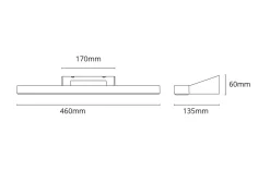 View vegglampe baderom 46 cm 4000K 16W IP44