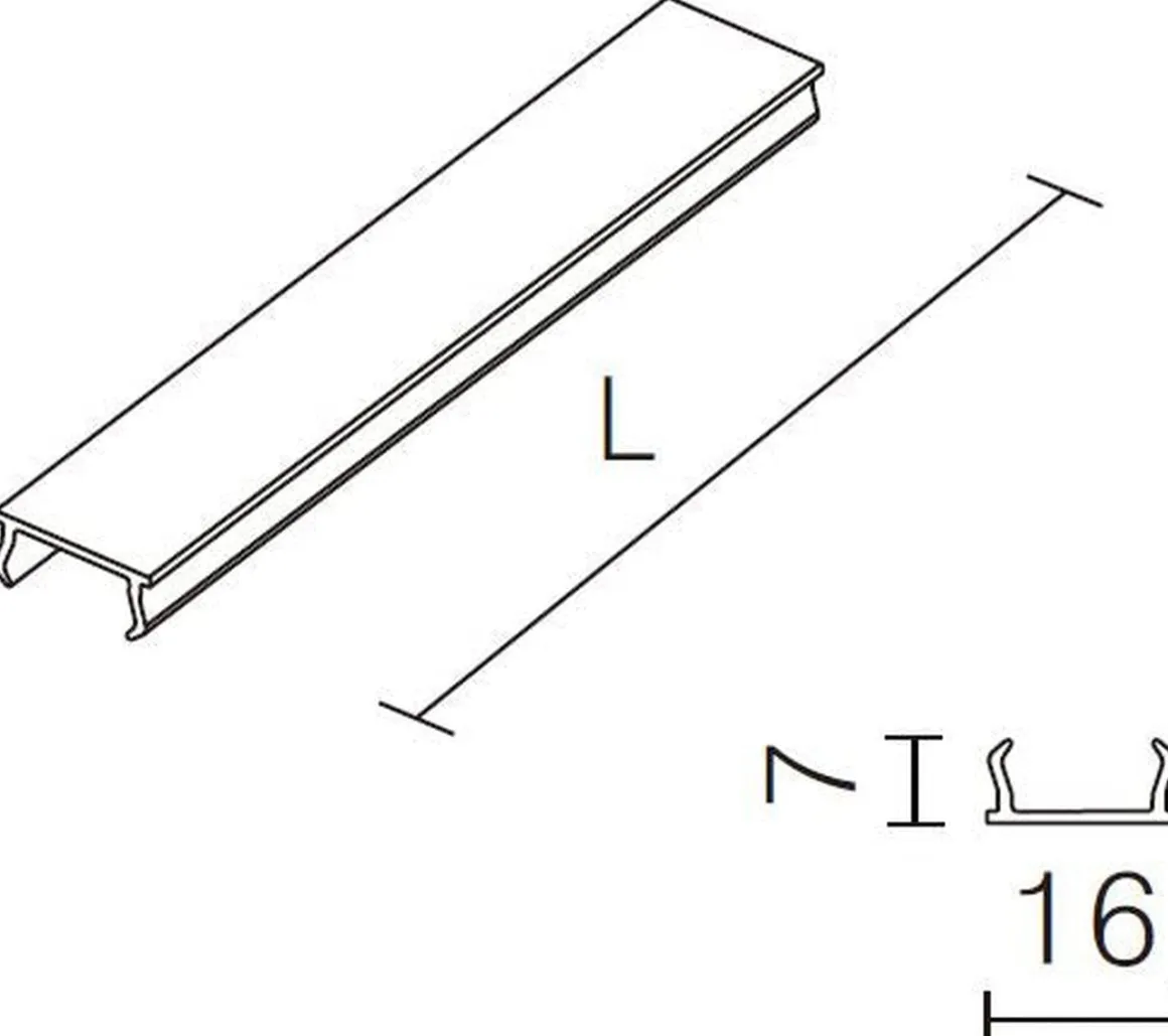 Vox dekklist til skinne 1 meter - Svart