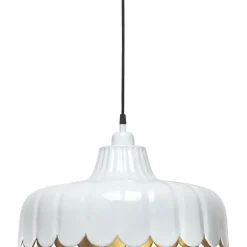 Wells takpendel 45 cm - hvit/gull