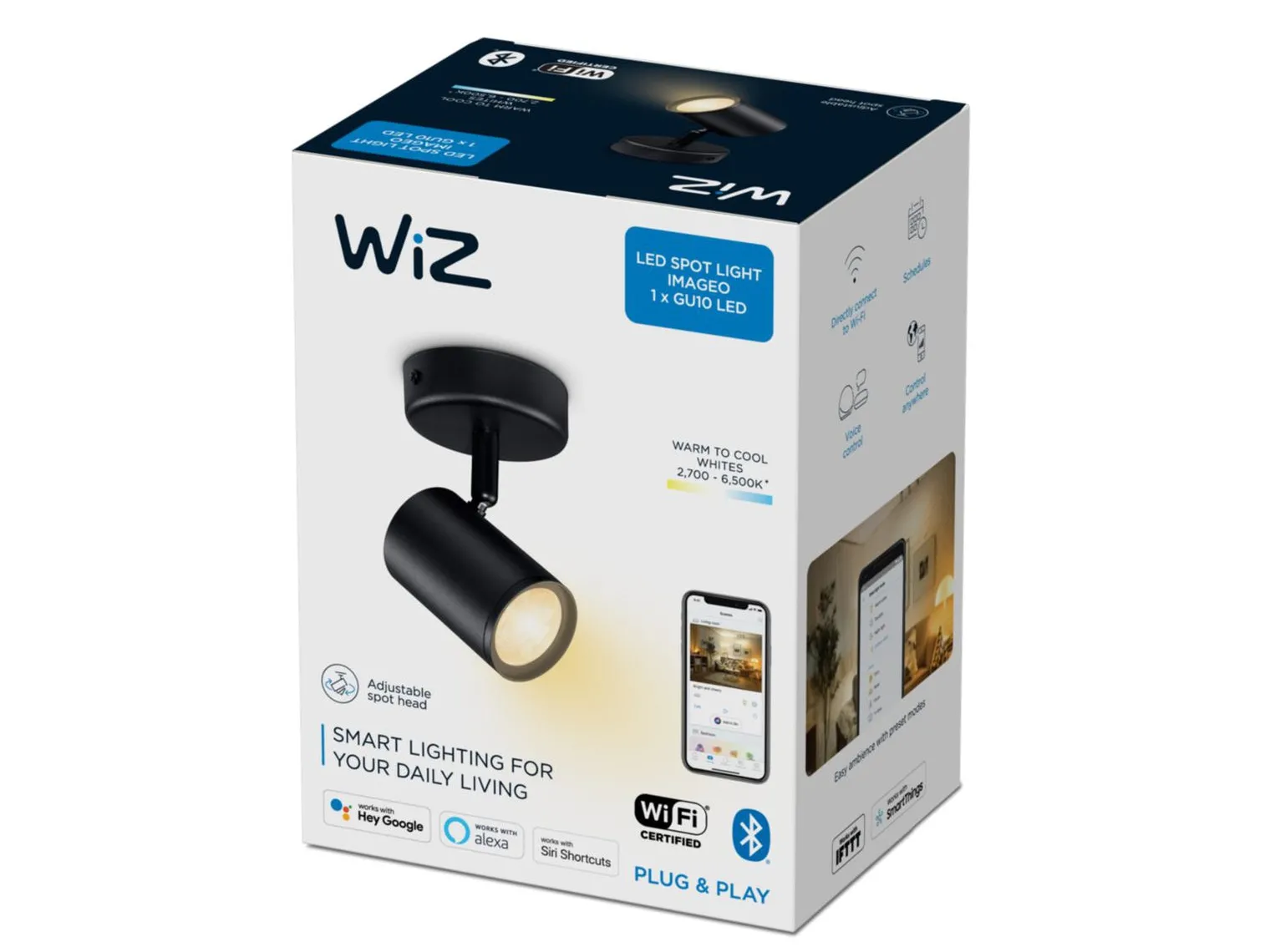 WiZ Smart Imageo enkelt spot 5W 2700-6500K Wîfi - Svart