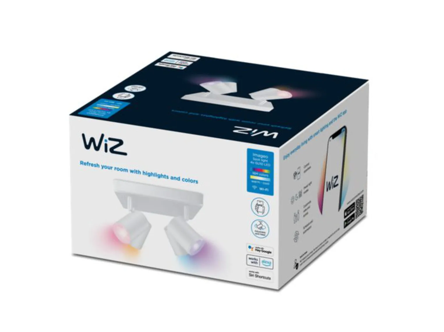 WiZ Smart Imageo 4 lys spot 4x5W 2700-6500K RGB Fullfarge Wîfi - Hvit