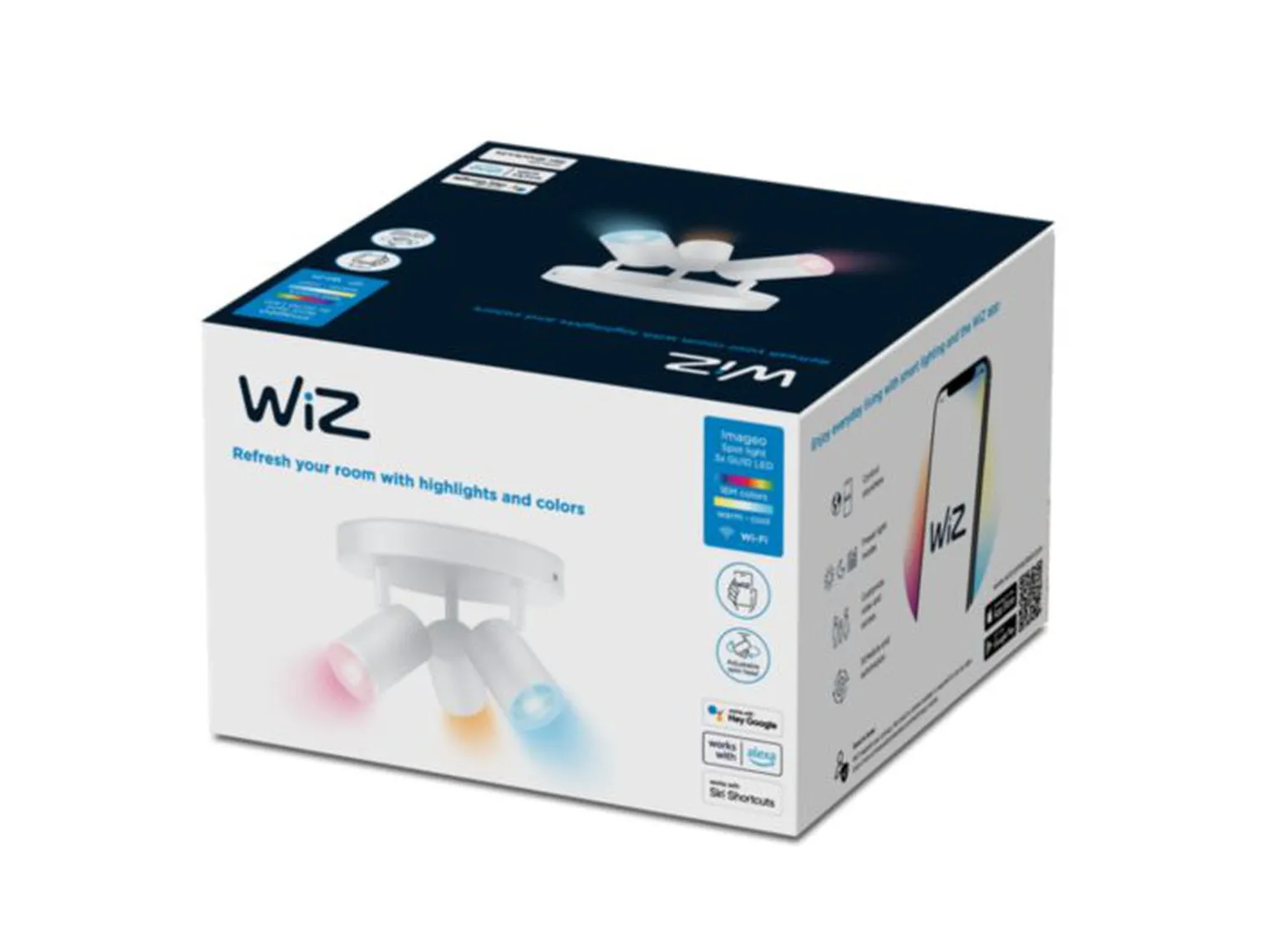 WiZ Smart Imageo rund 3 lys spot 3x5W 2700-6500K RGB Fullfarge Wîfi - Hvit